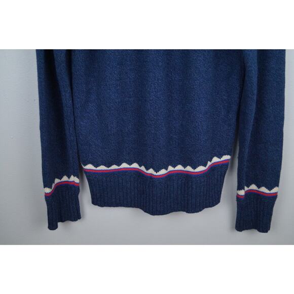 American Eagle Men's Fair Isle Sweater Cotton Wool Blend Christmas Crew Small - Picture 11 of 11